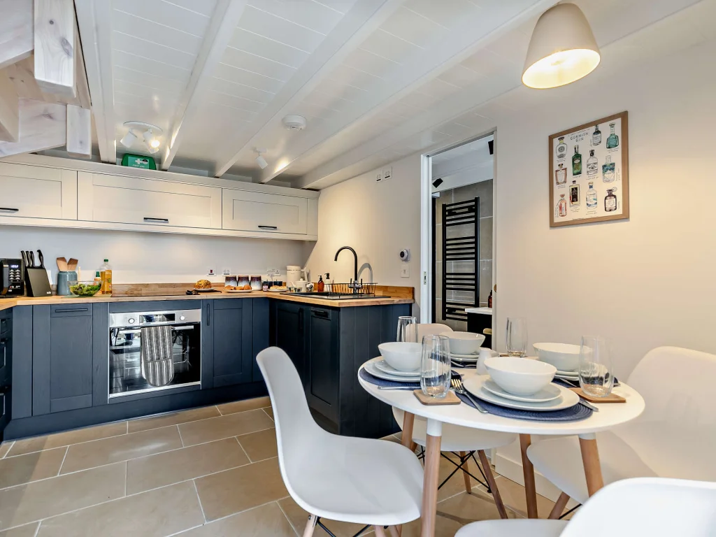 Kitchen diner with round table set for four
